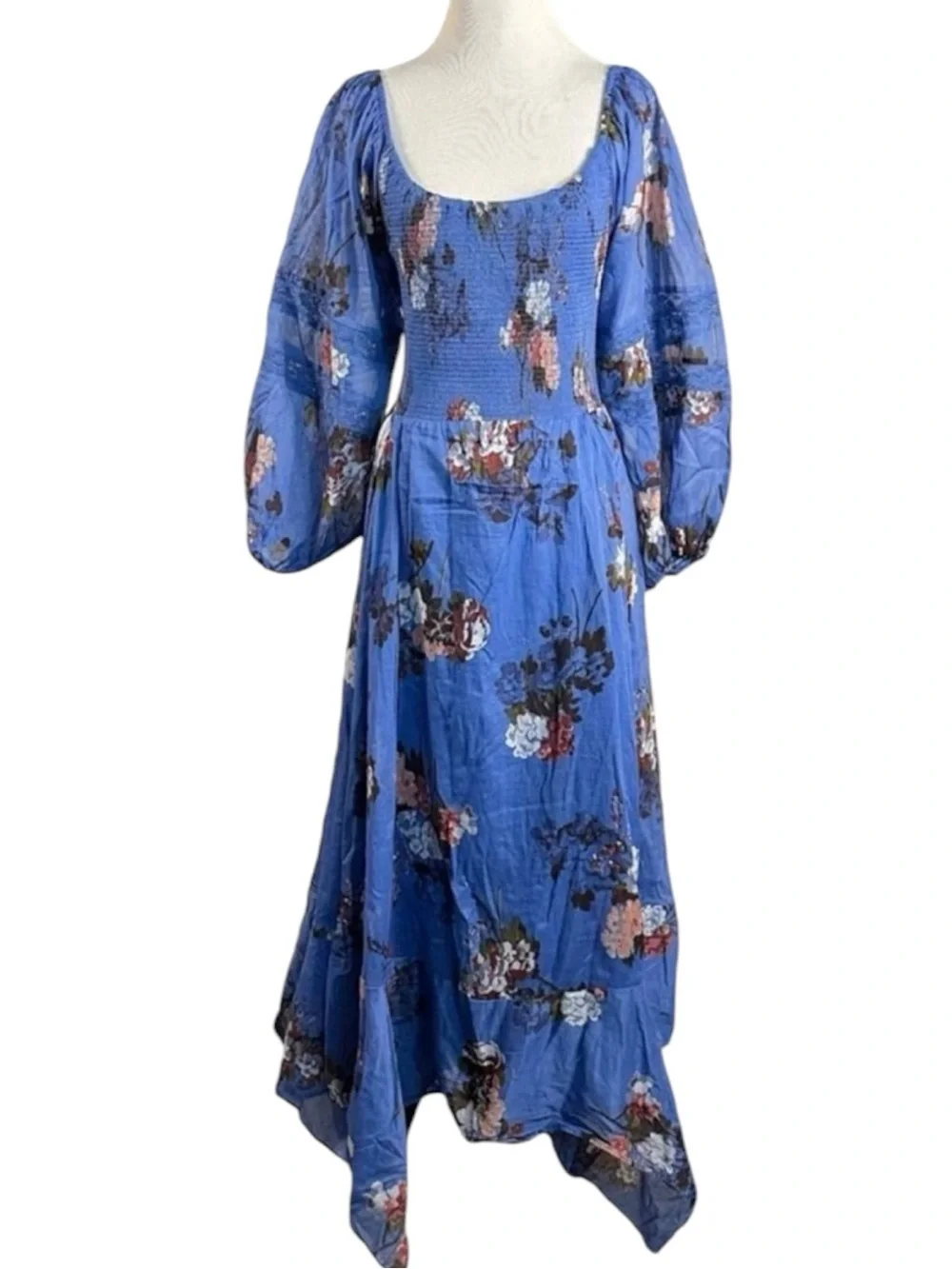 Free People Bohemian Witchy Fairy Morning Glory Maxi Dress Bluebell Medium NWT